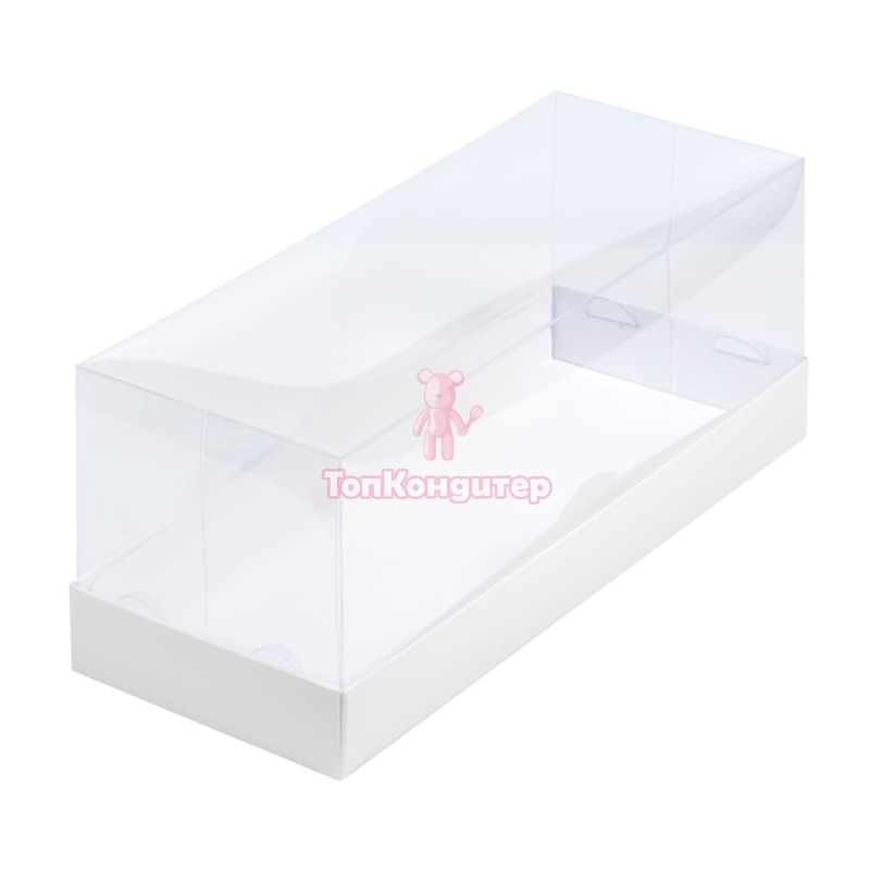 Коробка под рулет 30 см *12 см *12 см белая с пластиковой крышкой