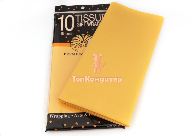 Бумага Тишью желтый 51*66 см 10 листов