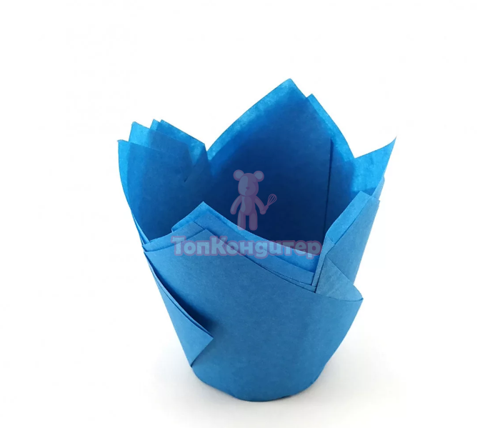 Форма бумажная "Тюльпан" 5 х 8 см, синяя 50 шт