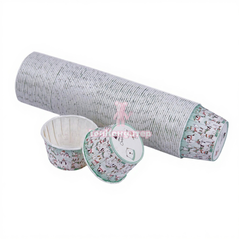 Капсулы для капкейков "Белые медведи" 100 шт