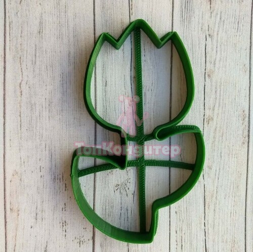 Вырубка для пряников "Тюльпан с двумя лепестками 2" 10 см