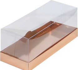 Коробка под рулет 30 см *12 см *12 см Золото с пластиковой крышкой