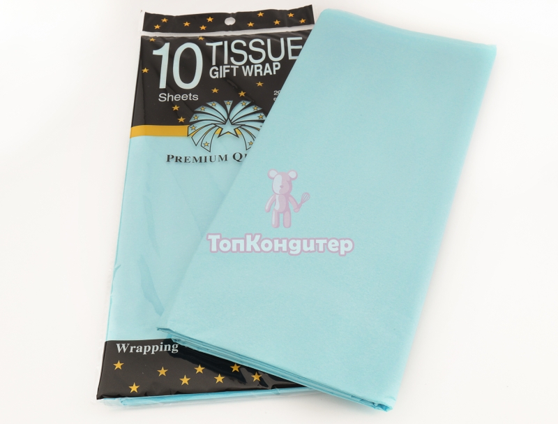 Бумага Тишью светло-голубой 50*66 см 10 листов