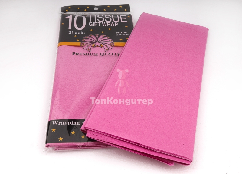 Бумага Тишью светло-розовый 51*66 см 10 листов