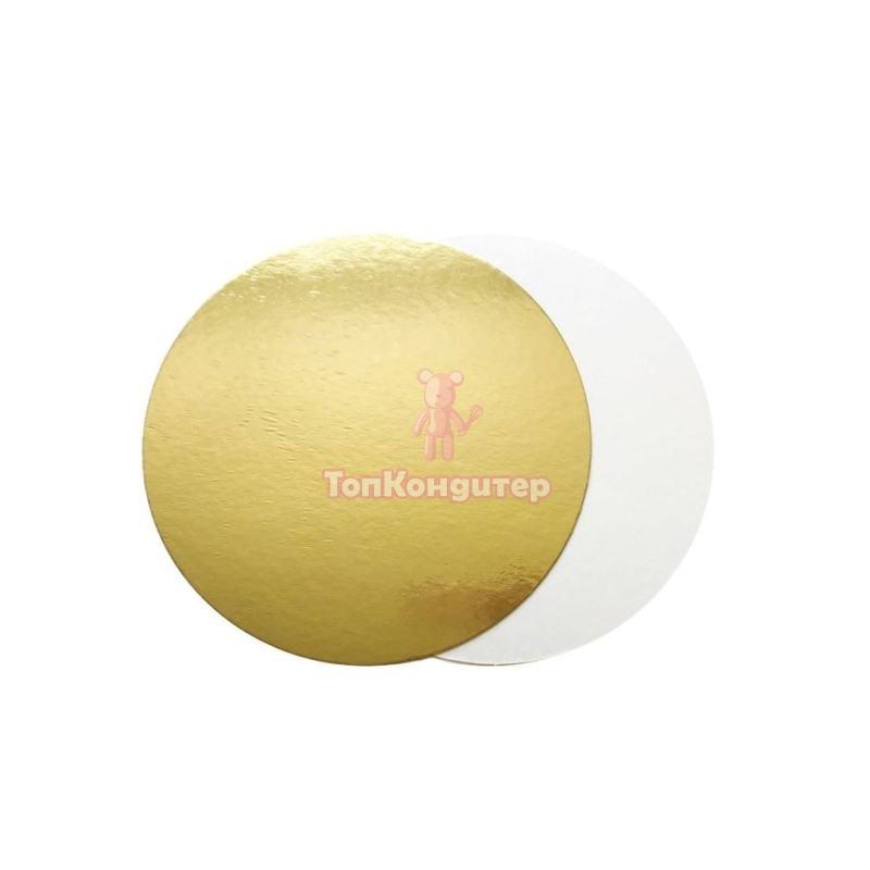 Подложка для торта "Золото/Белая" 24 см, толщина 3,2 мм